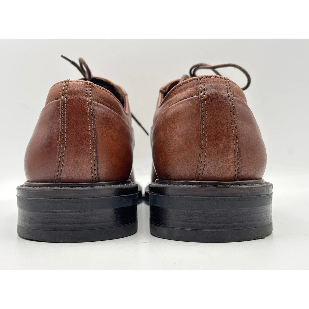Alfani Men's Brown Leather Split-Toe Derby Oxford Dress Shoes Size 9.5